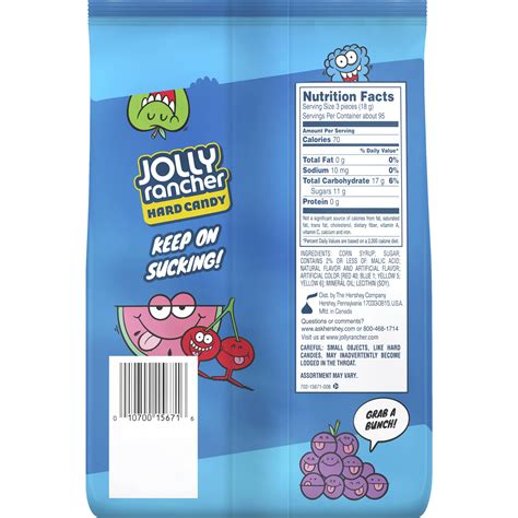 Sodium 0mg 0. . How many calories are in a jolly rancher